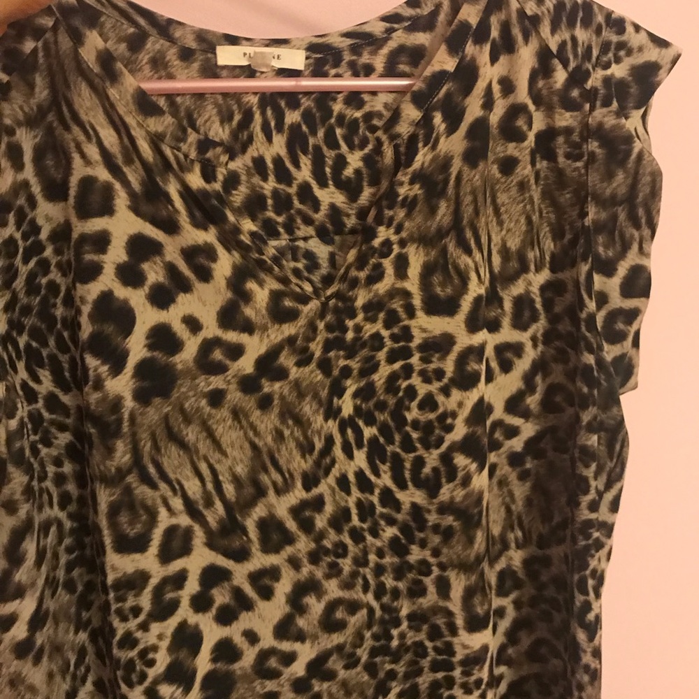 Leopard Hi-Low Sleeveless Blouse XL
